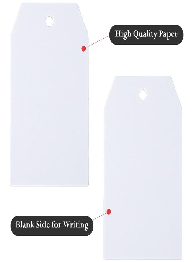 KINGLAKE Gift Tags,100 Pcs White Paper Blank Gift Tags with String for Wedding Favors,Craft Tags with Natural Jute Twine - Image 5